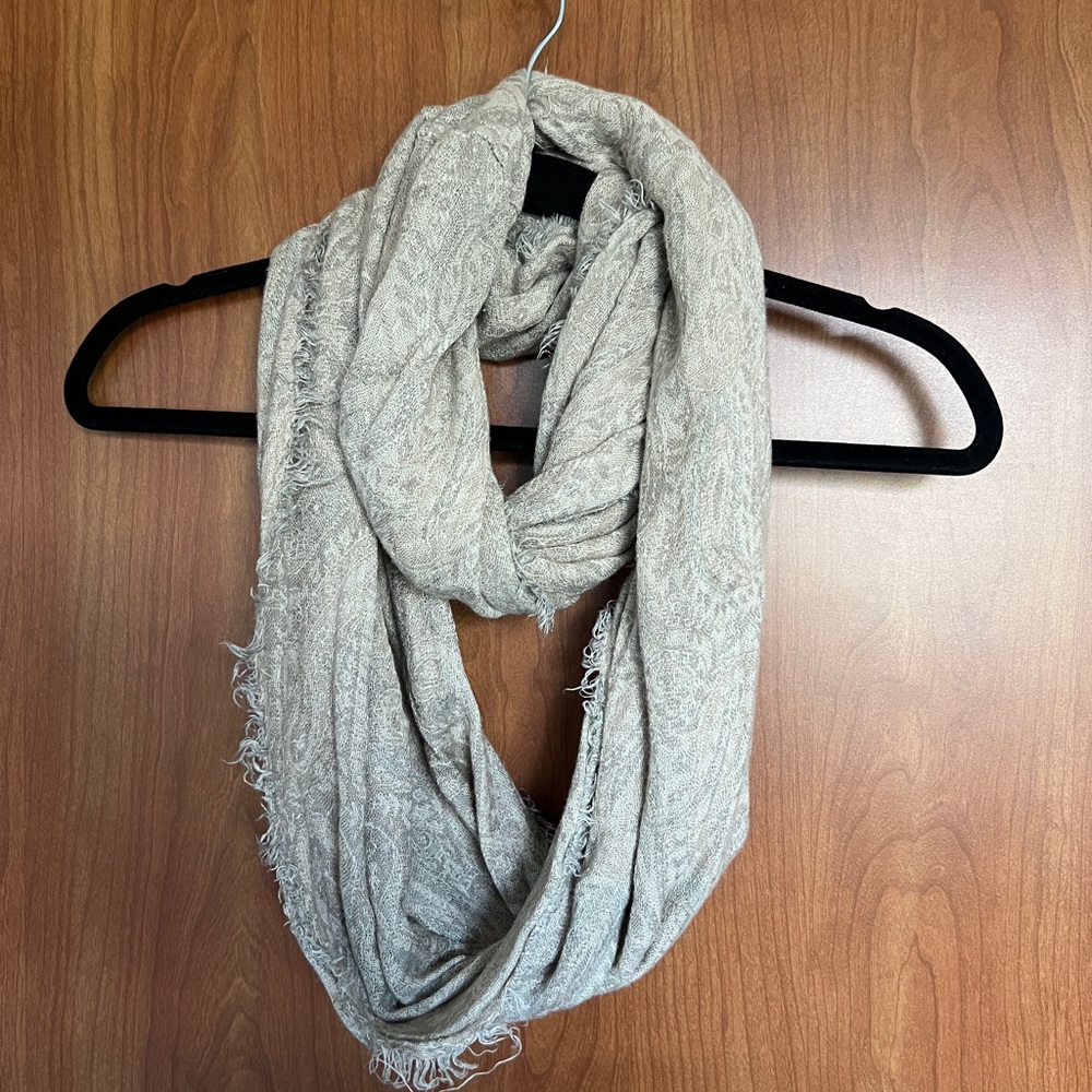 Vintage Print Light Grey Infinity Scarf